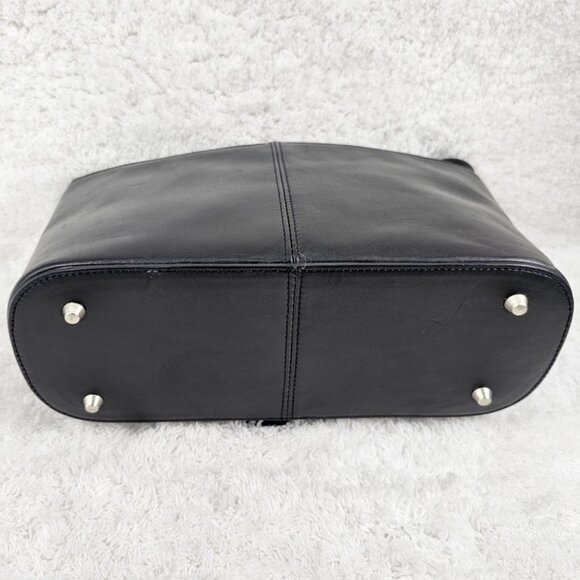 KENNETH COLE NEW YORK Black Smooth Leather Structured Shoulder Bag - Picture 8 of 14